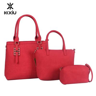 China 3 In 1 Fashion Bag Set 3 Pcs Ladies Handbags With Mini Purse Wallet Ladies Handbag for sale