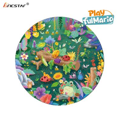 China Exercise the ability of observation and logical thinking. Bricstar Children's DIY Puzzle Toys 150pcs Forest Plants Circular Wooden Jigsaw Puzzle for sale