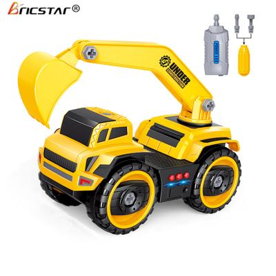 China RC Hobby Bricstar Assembly Engineering Building Toy, Diy Battery Operated Excavator Toy Car with Electric Screwdriver for sale