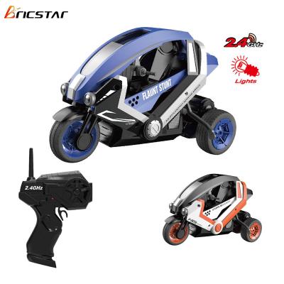 China RC Hobby Bricstar New Products Radio Control 2.4G 3 Wheels Drift RC Car Stunt Motorcycle Toys With Led Lights for sale