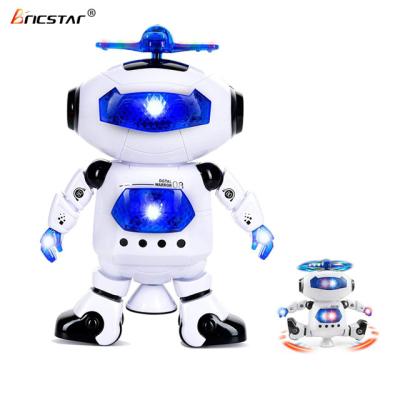 China Bricstar Eco-friendly Material Cute Battery Operated Dancing Robot Toy, 360 Degree Rotation Electronic Robotic Toy with Light Show and Music for sale