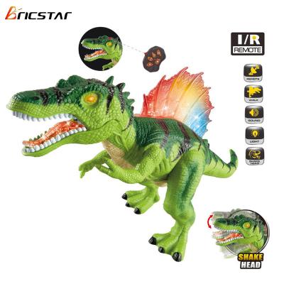 China Judge Me To Work Bricstar New Products Infrared Remote Control Plastic Animal rc Dinosaur Walking Toys With Test Me Functions for sale