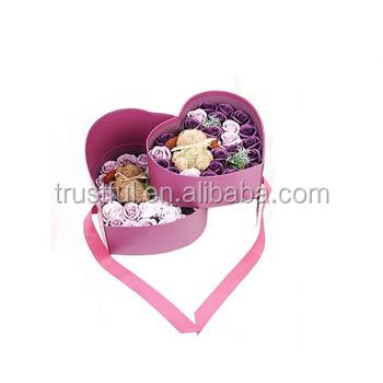 China Handmade Hot Selling Flower Glass Heart Shape Long Stem Boxes For And Dessert Packaging Custom Flower Box for sale