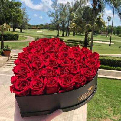 China Wholesale Handmade High Quality Heart Shaped Flower Box With Sponge For Preserved Roses for sale