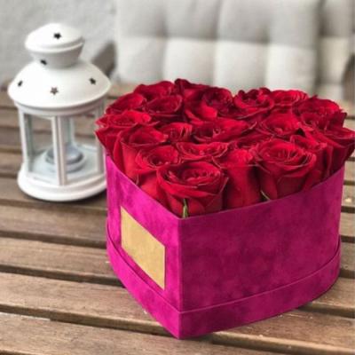 China New Design Handmade Flower Box Packaging Paper Gift Cajas Para Flores Rose Caja De Flores Luxury Velvet Box Floral Gift Boxes I Love You for sale