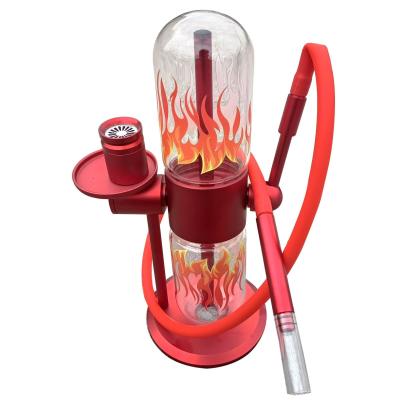 China Plastic Arabian Gravity Hookah Aluminum Alloy Bracket 360 Degree Rotating High Borosilicate Glass Kettle for sale