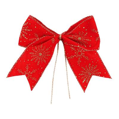 China Polyester/Jute Red Burlap Wire Edge Ribbon Bows for Christmas Tree Decoration in 2024 for sale