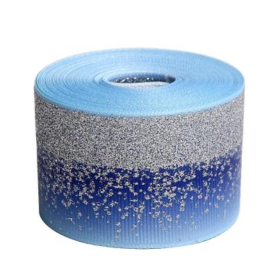 China 100% Poliéster 3 polegadas 75 mm Glitter Grosgrain Ribbon para festa de aniversário decoração à venda