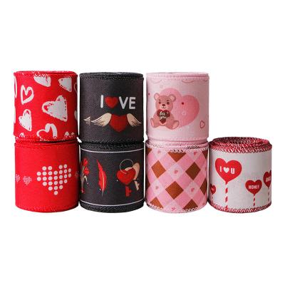 China Kerstversiering 63mm Draadband met Sweet Bear Print Draadband Te koop