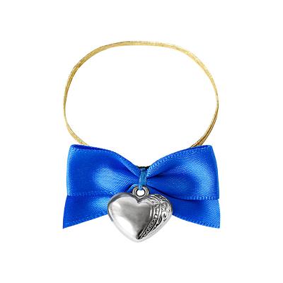 China Red MSD Ribbon Handmade Blue Satin Ribbon Bow With Elastic Ribbon And Bells Support Custom Logo for sale