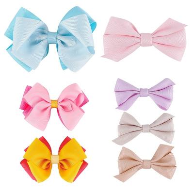 China Handgefertigte Grosgrain Band Hair Bow Alligator Clips für Babygirls Seeversand zu verkaufen