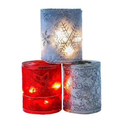 China MSD lint 6,3 cm 2023 Kerst lint met lichten Xkerst geschenk verpakking lint Te koop