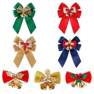 China MSD Ribbon Manufacturers Handmade Polyester Christmas Ribbon Small Bow With Small Bell Decoration for sale