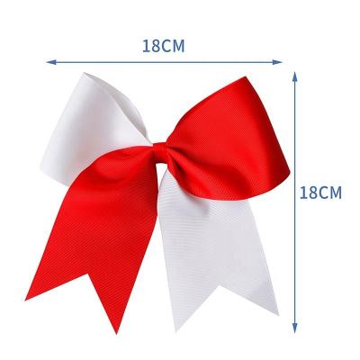 Cina Decorazione dei capelli delle ragazze American Red White Patriotic Festival Hair Bow con fascia elastica in vendita