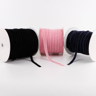 China Sustainable 100% Polyester Velvet Ribbon with OEM Service from Factor for sale