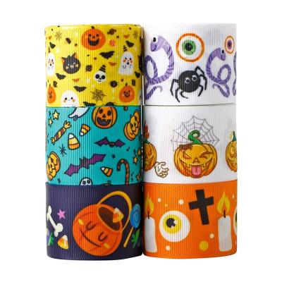 China Halloween Patroon Grosgrain Ribbon Bulk voor aangepaste haarbogen en feestbenodigdheden Te koop