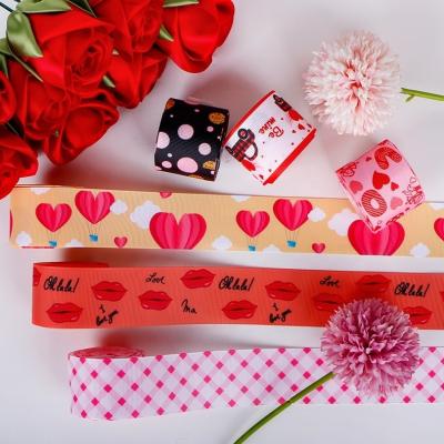 China Sustainable Valentine's Day Heart Ribbons Grosgrain Wrapping for Wedding Decoration for sale