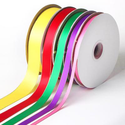 China 9mm Width Gold Edged Satin Ribbon in Pantone Color Perfect for Fashion Resellers for sale