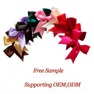 China Free Sample Handmade Satin Ribbon Bow for Gift Packing and Bottle Decoration for sale