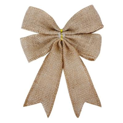 China Rustic Jute Ribbon Bow Ornaments for Wedding Party Decorations 18cm*23cm Occasion Summer for sale