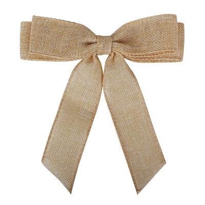 China Summer Occasion Handmade Burlap Bows Knot for Christmas Decoration Tree Festival Holiday for sale