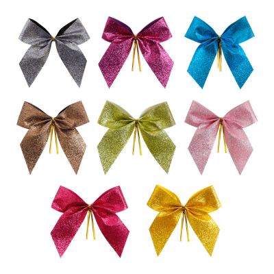 China Glitter Ribbon bow for party, Self Adhesive Gift Box Bows for christmas decoration à venda