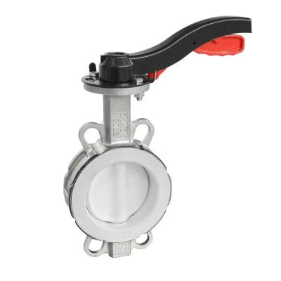 China General stainless steel, PTFE seal, aluminum handle wafer butterfly valve for sale