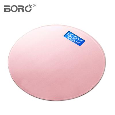 China Bathroom Scales 28cm Digital Body Weight Scale Glass Body Round 180KG Electronic Personal Balance Scale for sale