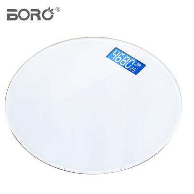 China Bathroom Scales 280mm Round Scale 150kg Digital Bathroom Scales Glass Personal Body Scale for sale