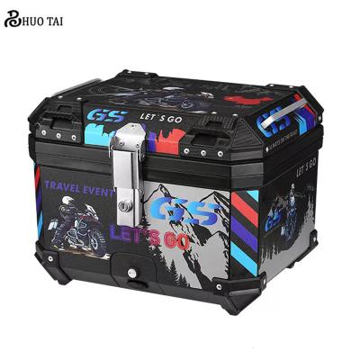 China Luxury high quality tail box with inner lining and upper trunk comfortable material motorcycle ABS motorcycle tail box for sale