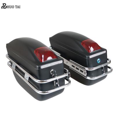 China Universal ABS Material Motorcycle Side Tool Box Luggage Case Side Luggage With LED Light Motorcycle Side Box Hanging Box for sale