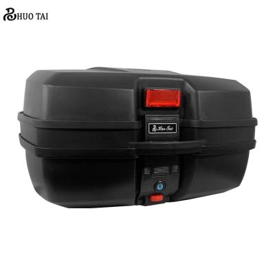 China Universal PP 48L Motorcycle Tail Box Large Capacity Motorcycle Tail Trunk With Metal Baseplate Can Be Put Into Two Full Helmets. for sale