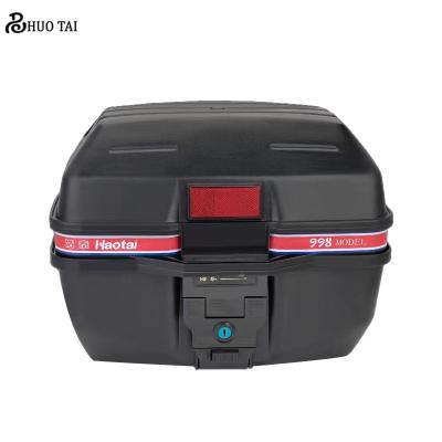 China Universal Motorcycle 30L PP Tail Box Waterproof Large Capacity Motorcycle Detachable Portable Trunk With Plastic Base Plate for sale