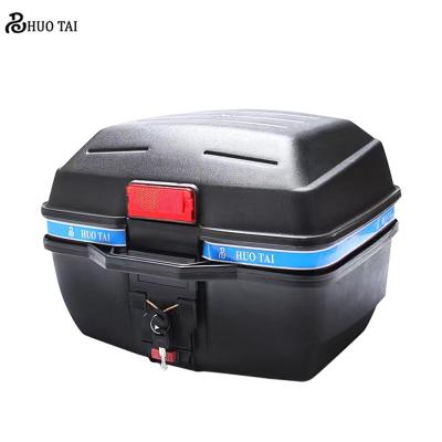 China Large Box PP Motorcycle 30L Tail Box Large Capacity Material Waterproof Motorcycle Detachable Portable Trunk With Metal Base Plate for sale