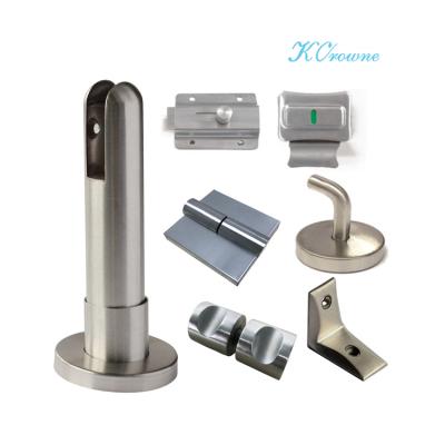 China Anti Corrosion 304 Stainless Steel Compact Panel Toilet Compartment Partition Bathroom Accessories Hardware Fittings for sale