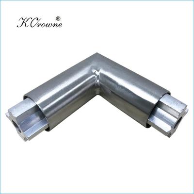 China Anti Corrosion 304 Stainless Steel Toilet Compartment Partition Headrail Top Channel Corner Connector for sale