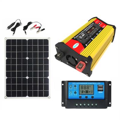 China Home Solar power inverter with Multimedia Player Blue Tooth Mp3 Fm 300w dc 12V to ac 110V 220V off Grid inverter Solar Energy System for sale