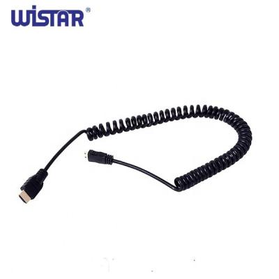 China COMPUTER Gold Plated Spring Coiled High Speed ​​Male To Male HDMI To Mini Cable for sale