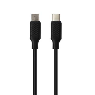 China Durable nylon braided shell faster texturing type c to c usb cable, black color 1m for sale