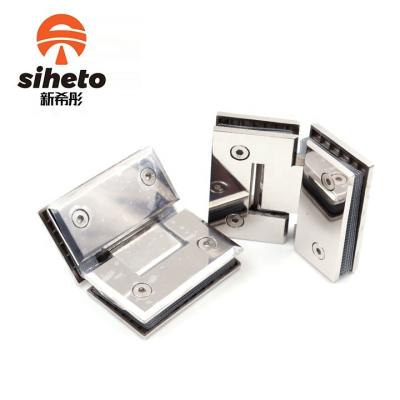 China Long Working Life Bathroom Shower Door Hardware 135 Degree SS304 Shower Hinge Glass To Glass Hinge Bathroom Shower Glass Clip for sale