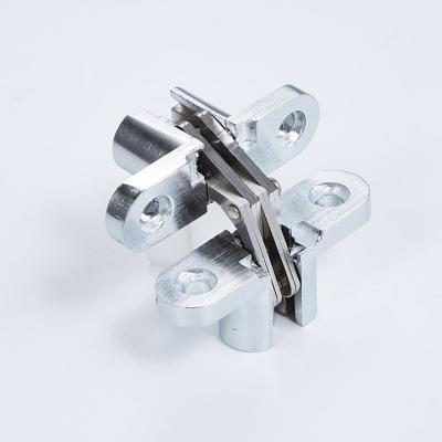 China Modern Cross Door Hinge 13*60mm Sideboard Door Invisible Concealed Cross Folding Adjust Concealed Hinge for sale