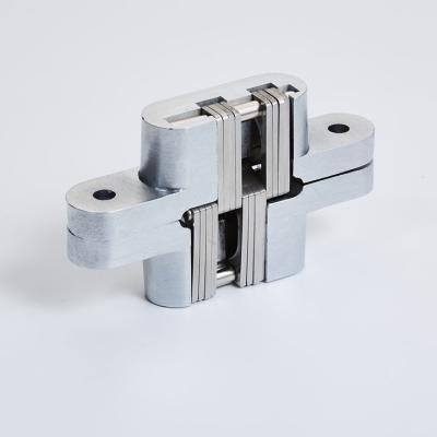 China Modern Zinc Alloy 180 Degree 19*95 Mm Hinges Stainless Steel Concealed Invisible Concealed Cross Door Hinge for sale