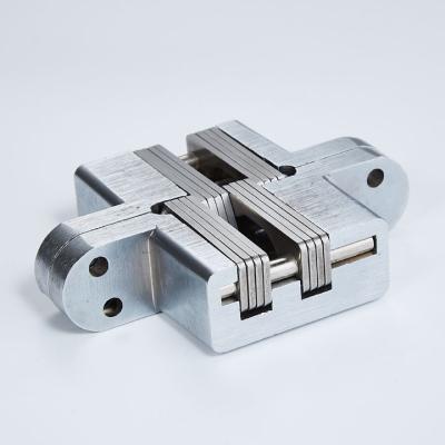 China Modern 28*118 Large Concealed Silver Zinc Alloy Door Hinge 180 Degrees Wooden Door Hinge Connector Hinge for sale