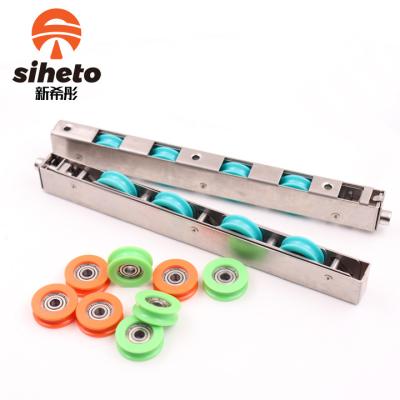 China Green Blue Aluminum Track Sliding Door Roller 206*15*21MM Window Door Roller Long Working Life Sliding Door Pulley for sale