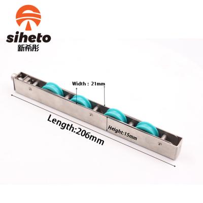 China Heavy Duty Working Life 206*15*21mm Long Sliding Doors Roll Up Kitchen Door Sliding Hardware Slidng Doors Roller for sale