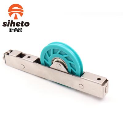 China Single Green Nylon Window Roller Large Roller Door Roller Long Working Life Heavy Duty Door Wheels Aluminum for sale