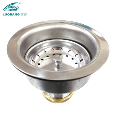 China 1.5 Inch Kitchen Sink Strainer Stainless Steel Sink Basket Modern Deep Cubicle Drainer for sale