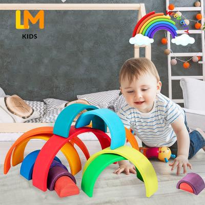 China DIY Building Brick Early Childhood Education Stacking Toy Kid Montessori Building Blocks Set Multicolor Gift DIY Baby Toys for sale