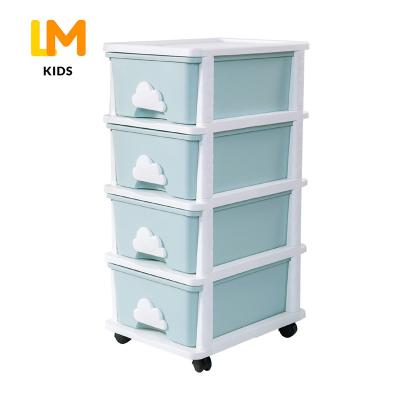 China Baby Children's Clothes Plastic Cabinet Small Drawer Bookshelf Bedroom Display Kids Modern White Toys Storage Box for sale