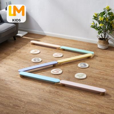 China Montessori Plywood Indoor Adjustable Wooden Kids Balance Board Indoor Toy MDF Kids Balance Beams for sale